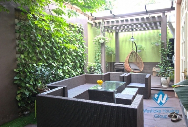 Beautiful house with large garden around for rent in Ciputra area, Tay Ho, Ha Noi